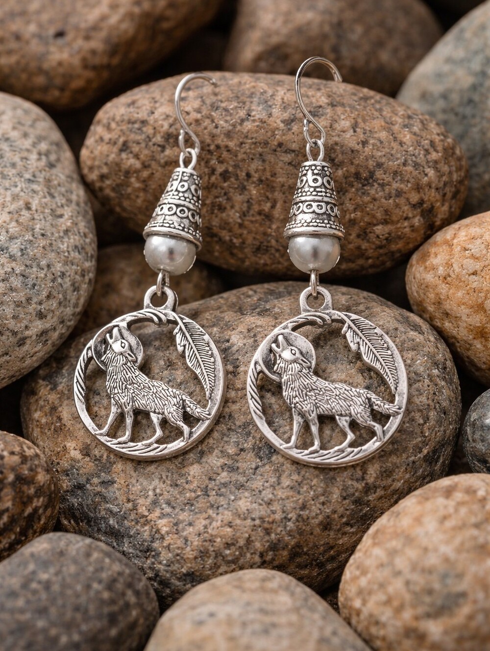 Handcrafted Wolf Earrings